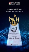 燃情四十余载 | SAKURA樱花再放光彩,荣膺燃气具行业优秀企业