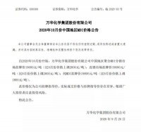 暴涨!万华化学宣布10月MDI再涨2600元/吨