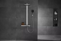 陶卫快讯|舍意卫浴2022新品首发：Lips飞驰三功能恒温置物大淋浴，精致生活新定义