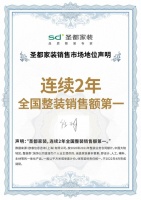 圣都家装再获欧睿权威认证,连续两年全国整装销售额第一