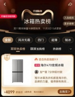 天猫双11热卖榜:海尔智家、赫莲娜、坚果等居TOP1