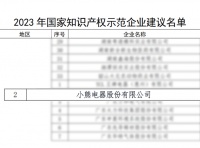 再添“国家级荣誉”!小熊电器获评国家知识产权示范企业