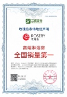 玫瑰岛获艾媒咨询“高端淋浴房全国销量第一”等三项市场地位声明认证