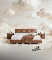 舒达塔塔Tart意式轻奢真皮床，给卧室加“亿点点甜蜜”